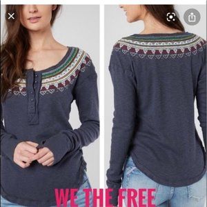 NWOT We The Free embroidered Henley